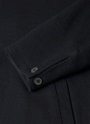 Men's Light Textured Wool Harrington Jacket in Navy