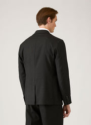 Men's Lightweight Travel Wool Blazer in Dark Charcoal Melange