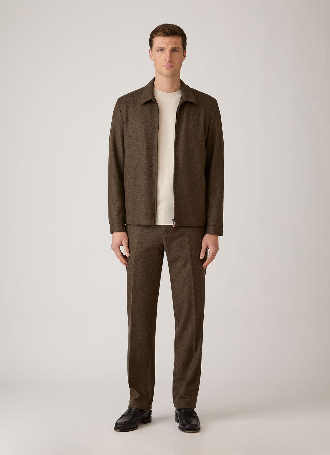 Men's Boiled Wool Harrington Jacket in Loden Green