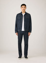 Men's Japanese Denim Jacket in Rinse Wash Denim