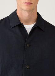 Men's Cotton Linen Jacket in Navy