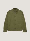 Men's Cotton Linen Jacket in Deep Olive