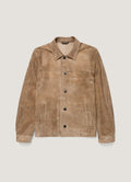 Men's Suede Jacket in Light Tan
