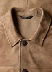 Men's Suede Jacket in Light Tan