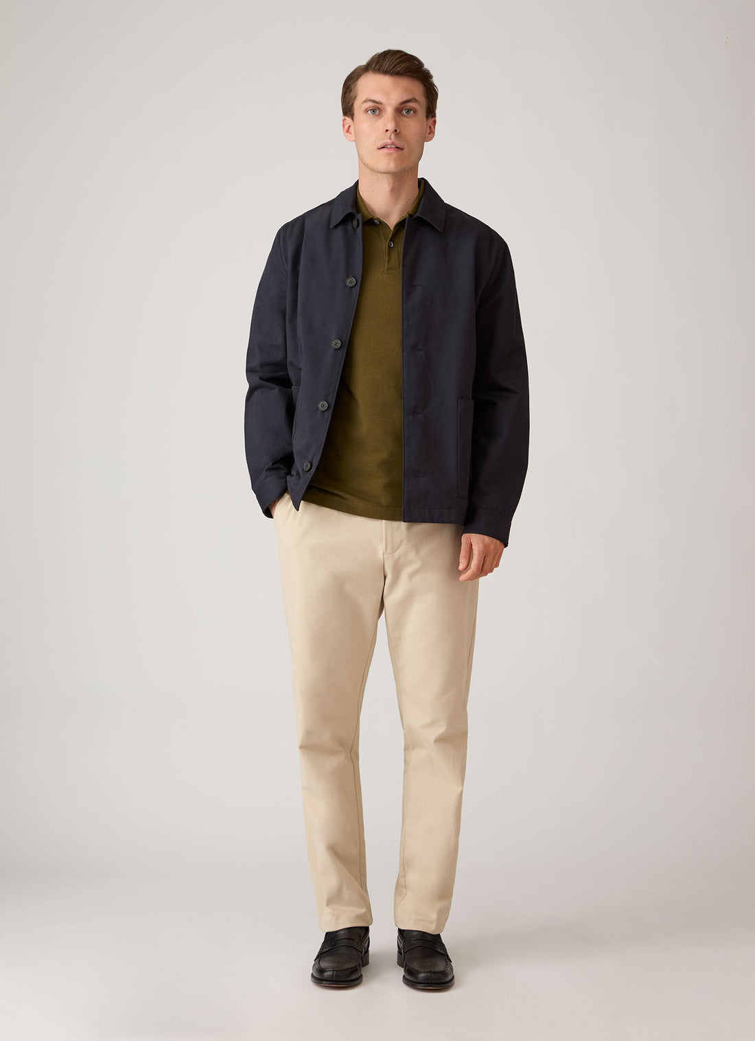 Men's Cotton Drill Chore Jacket in Navy