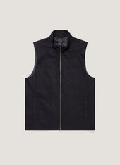 Men's Wool Cashmere Flannel Gilet in Navy