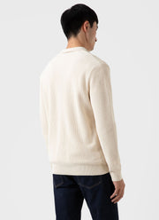 Men's Knitted Jacket in Ecru