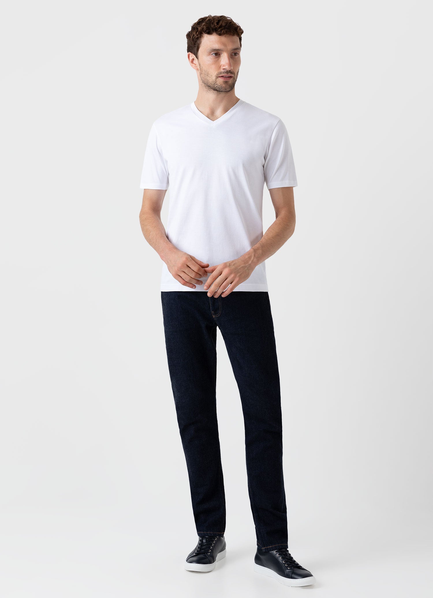 Men's Slim Fit Jeans in Rinse Wash Denim