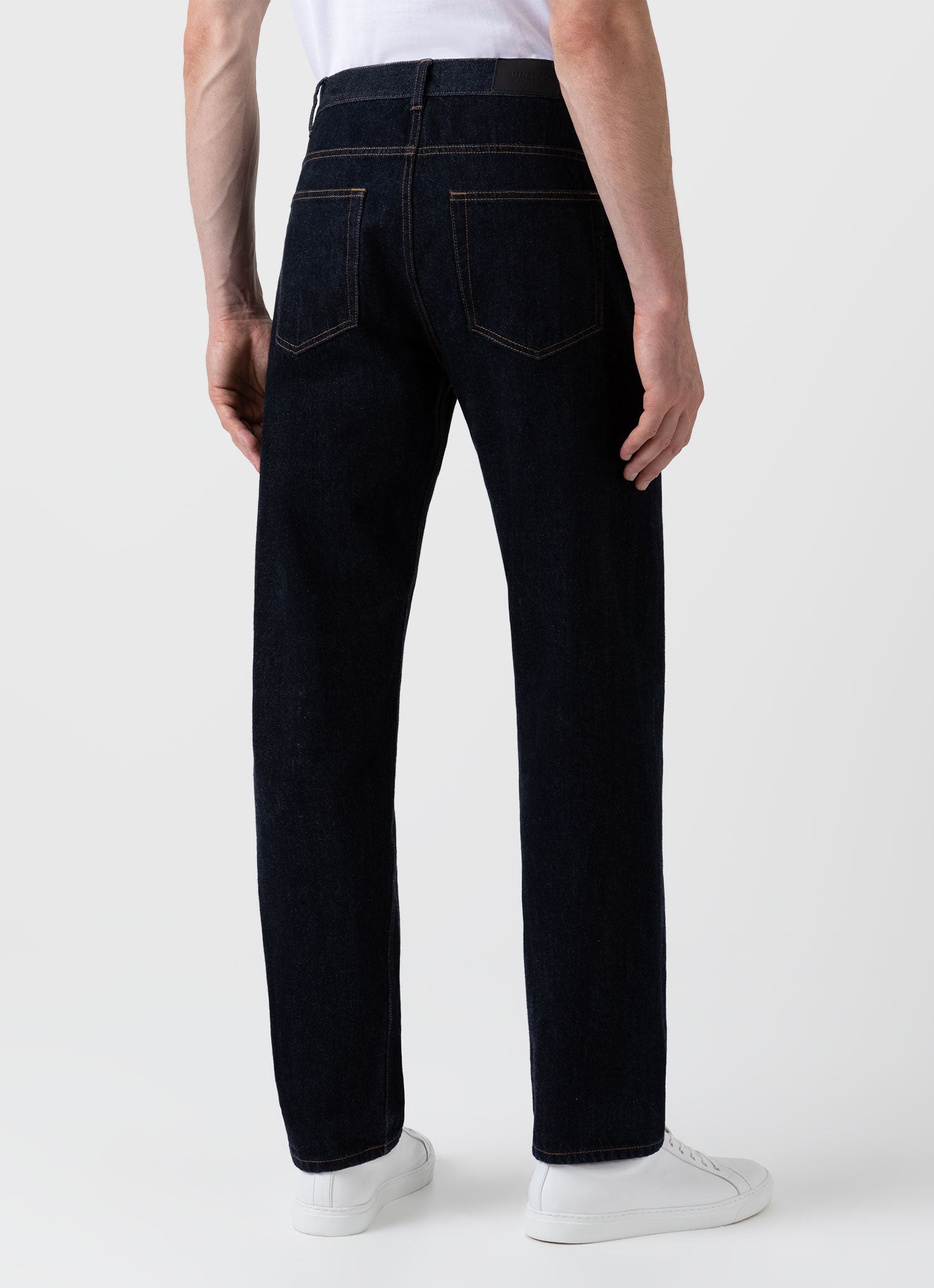 Men's 13oz Japanese Selvedge Denim Jeans in Rinse Wash Denim
