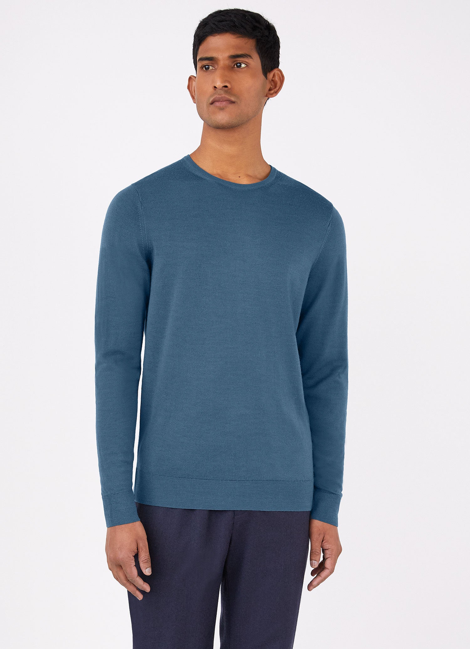 Men's Extra-Fine Merino Crew Neck in Teal