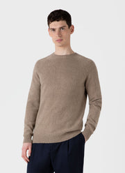 Men's Lambswool Crew Neck Jumper in Sandstone