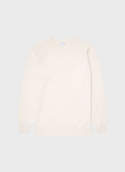 Men's Lambswool Crew Neck Jumper in Ecru