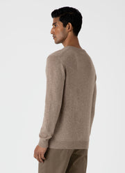 Men's Scottish Cashmere Jumper in Natural Brown