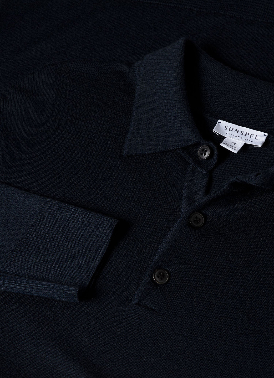 Men's Extra-Fine Merino Polo Shirt in Light Navy
