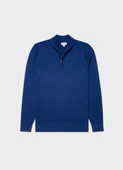 Men's Extra-Fine Merino Zip Neck in Space Blue