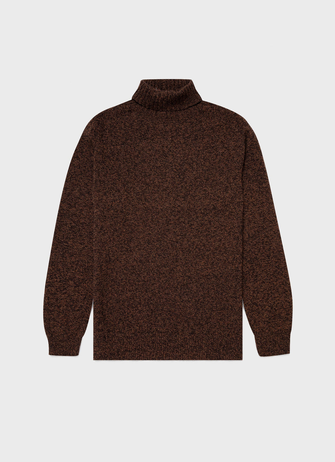 Men's Roll Neck Sweater in Caramel Twist