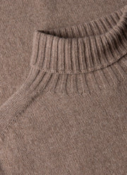 Men's Lambswool Roll Neck in Sandstone