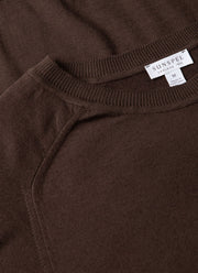 Men's Sea Island Cashmere Crew Neck Jumper in Dark Chocolate