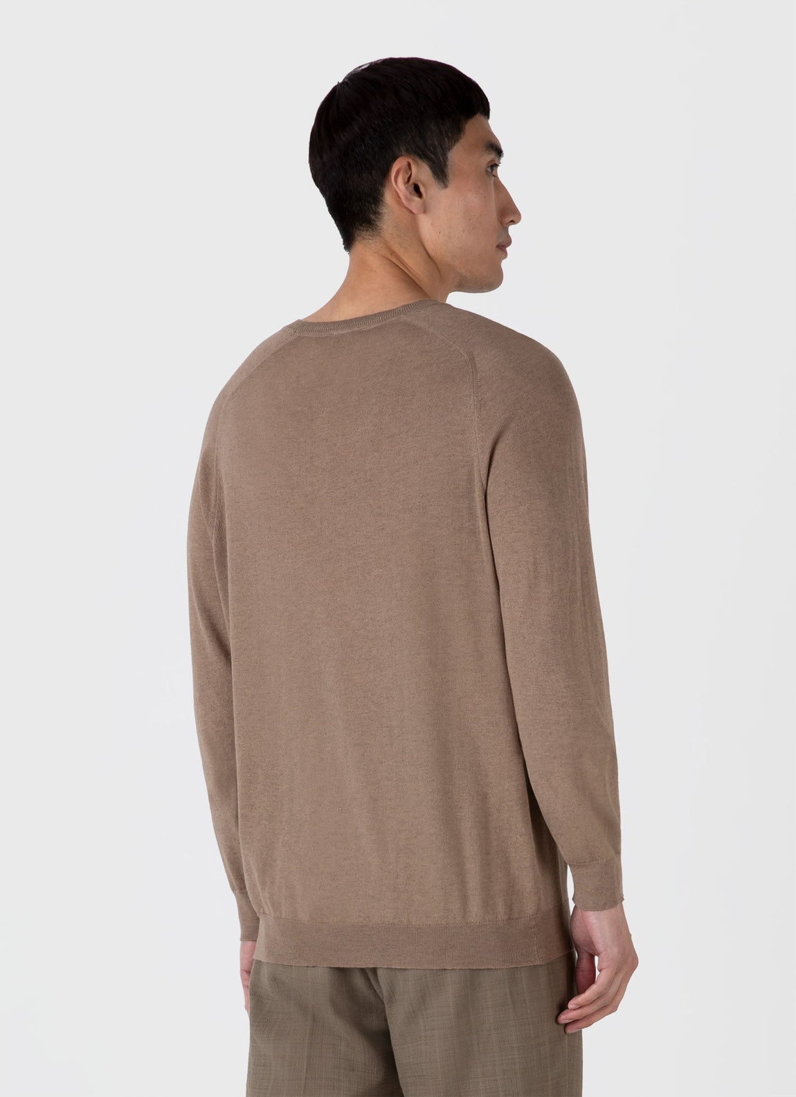 Men's Sea Island Cashmere Crew Neck Jumper in Oat