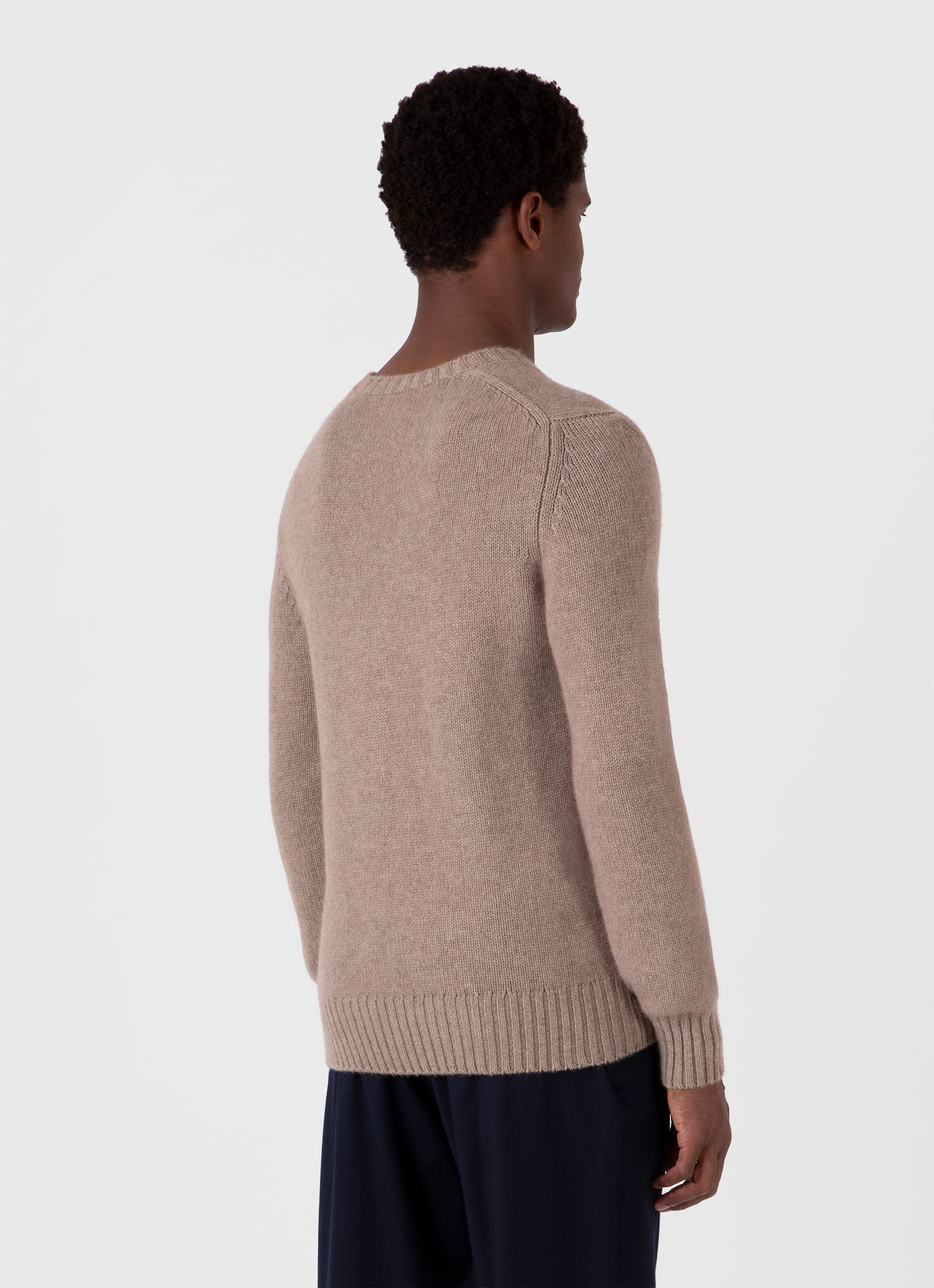 Men's Roxburgh Cashmere Jumper in Natural Brown