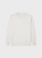 Men's Cotton Crew Neck Jumper in Putty