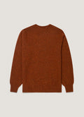 Men's Shetland Crew Neck Jumper in Dark Tobacco