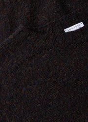 Men's Shetland Crew Neck Jumper in Midnight Melange