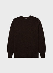 Men's Shetland Crew Neck Jumper in Dark Green Melange