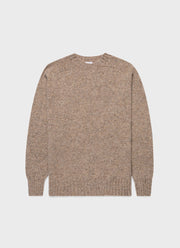 Men's Shetland Crew Neck Jumper in Oatmeal Melange