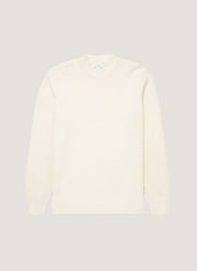 Men's Cotton Crew Neck Jumper in Ecru