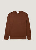 Men's Extra-Fine Merino Jumper in Chestnut