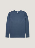 Men's Extra-Fine Merino Jumper in Slate Blue
