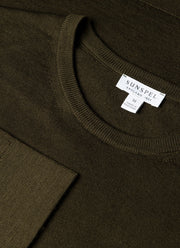 Men's Extra-Fine Merino Jumper in Loden Green
