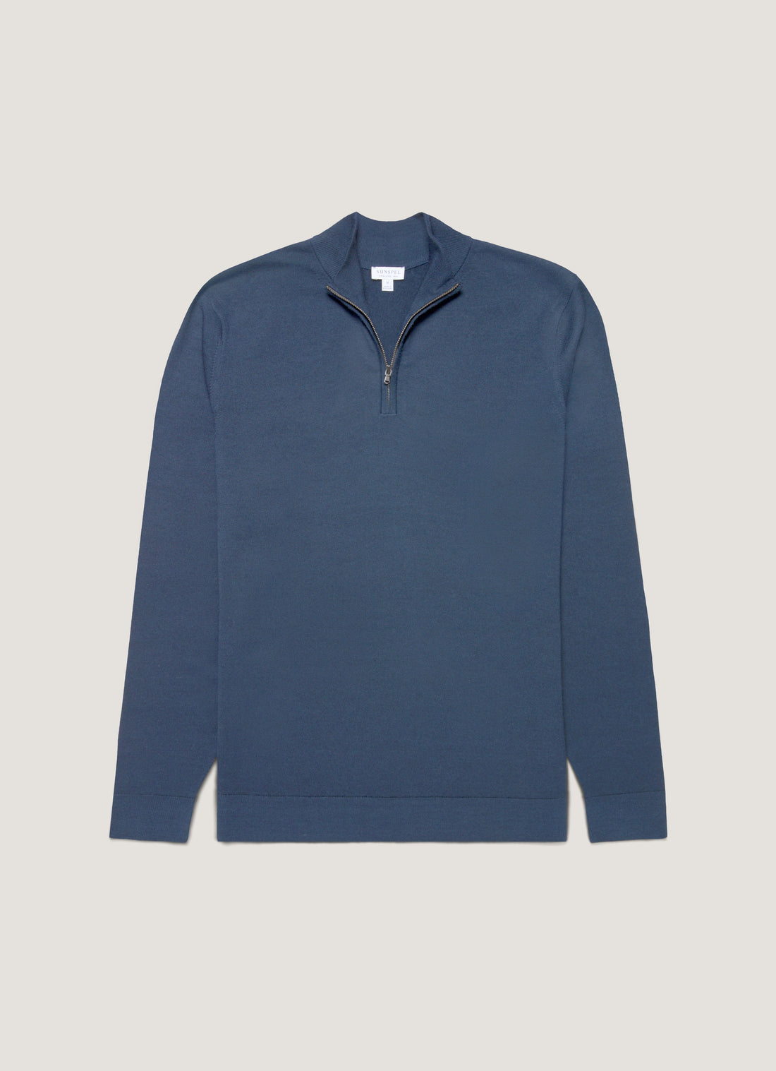 Men's Extra-Fine Merino Half Zip Jumper in Slate Blue