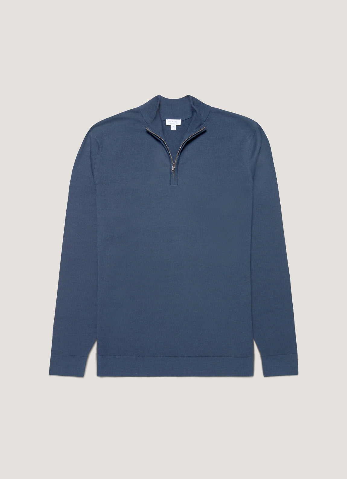 Men's Extra-Fine Merino Half Zip Jumper in Slate Blue