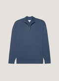 Men's Extra-Fine Merino Half Zip Jumper in Slate Blue