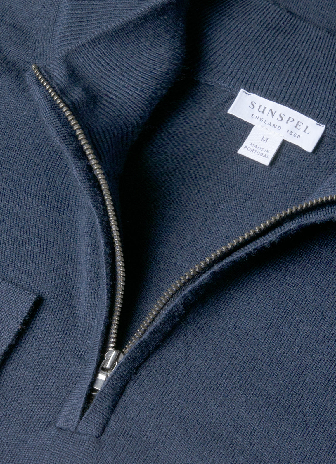 Men's Extra-Fine Merino Half Zip Jumper in Slate Blue