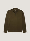 Men's Extra-Fine Merino Half Zip Jumper in Loden Green