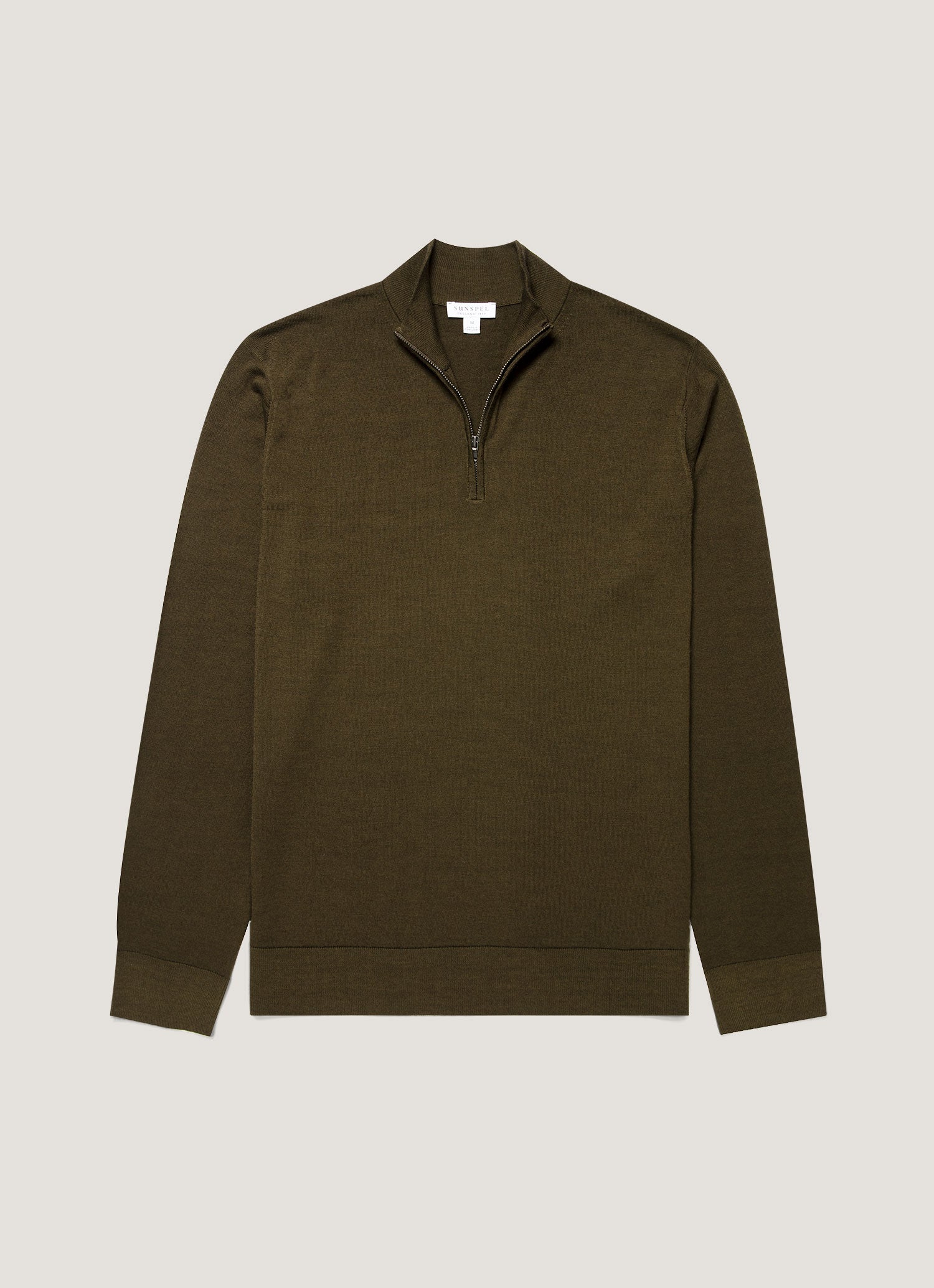 Men's Extra-Fine Merino Half Zip Jumper in Loden Green