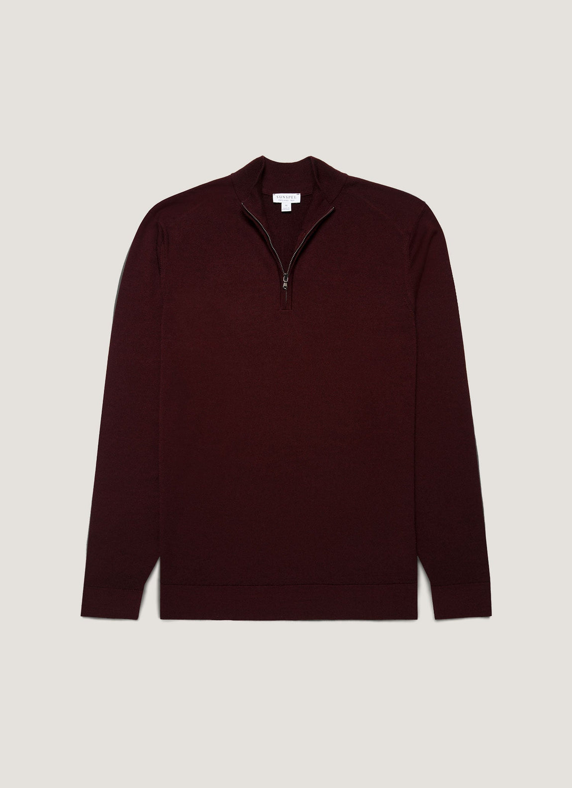 Men's Extra-Fine Merino Half Zip Jumper in Bakelite