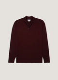 Men's Extra-Fine Merino Half Zip Jumper in Bakelite