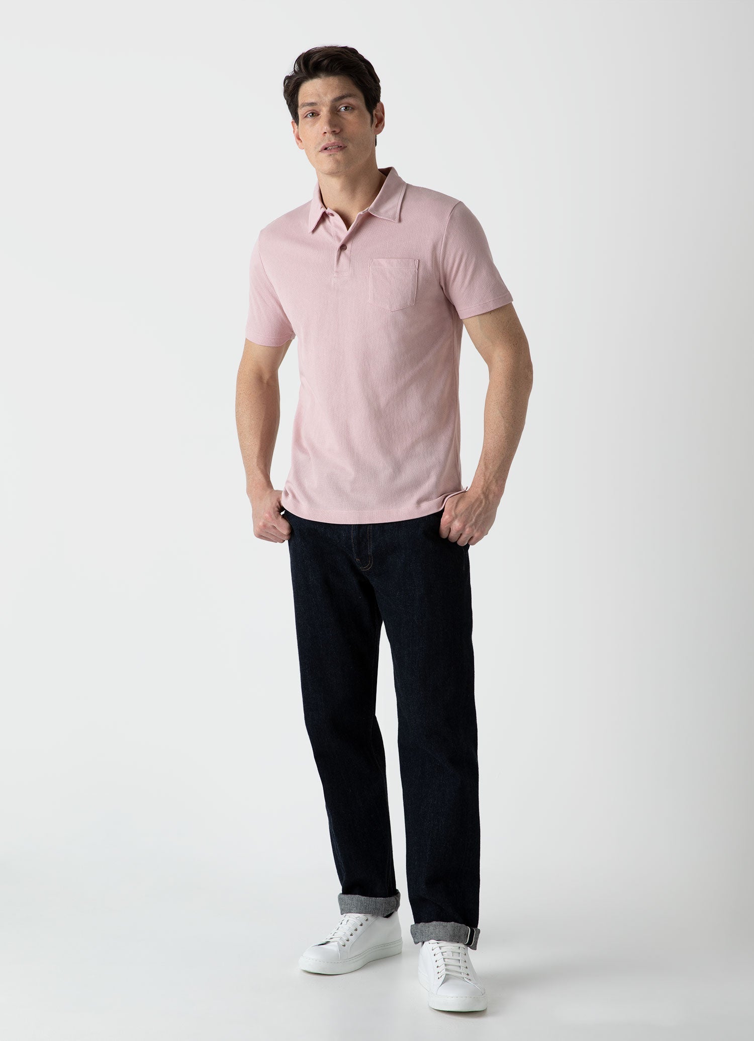 Men's Riviera Polo Shirt in Shell Pink