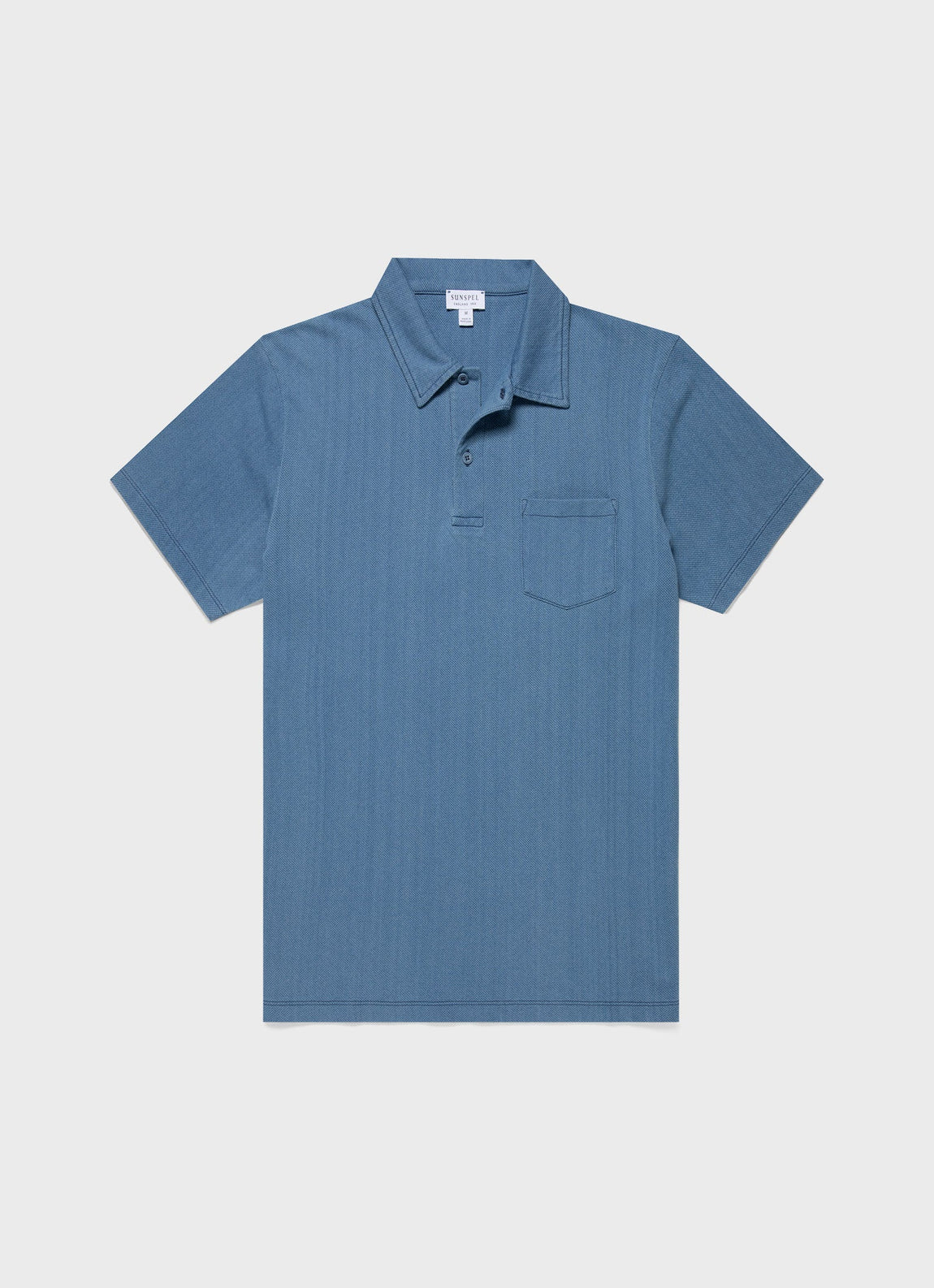 Men's Riviera Polo Shirt in Mid Indigo Wash