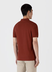 Men's Piqué Polo Shirt in Dark Clay