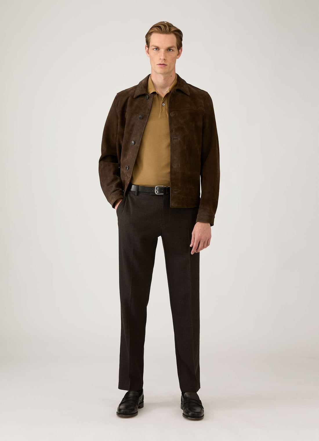 Men's Piqué Polo Shirt in Walnut