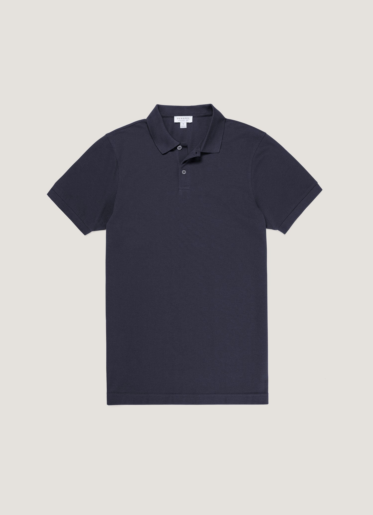 Men's Piqué Polo Shirt in Navy | Sunspel