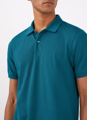 Men's Piqué Polo Shirt in Lagoon Blue