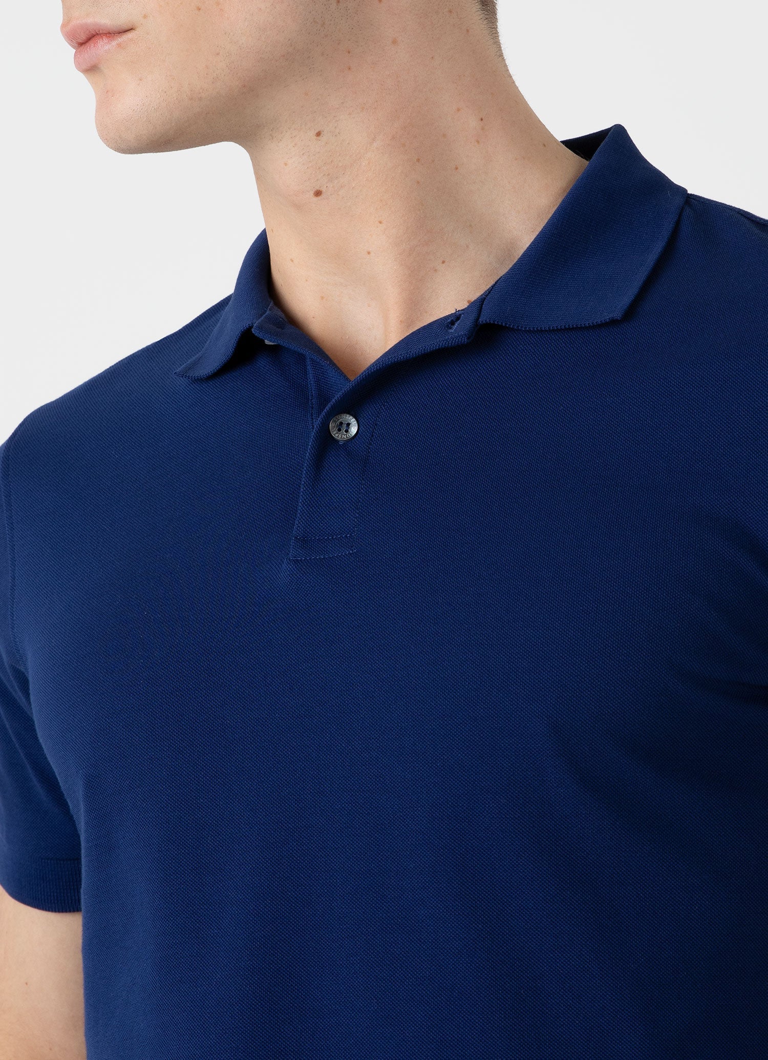 Men's Piqué Polo Shirt in Space Blue