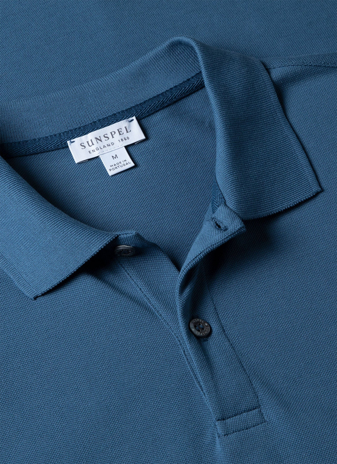 Men's Piqué Polo Shirt in Steel Blue