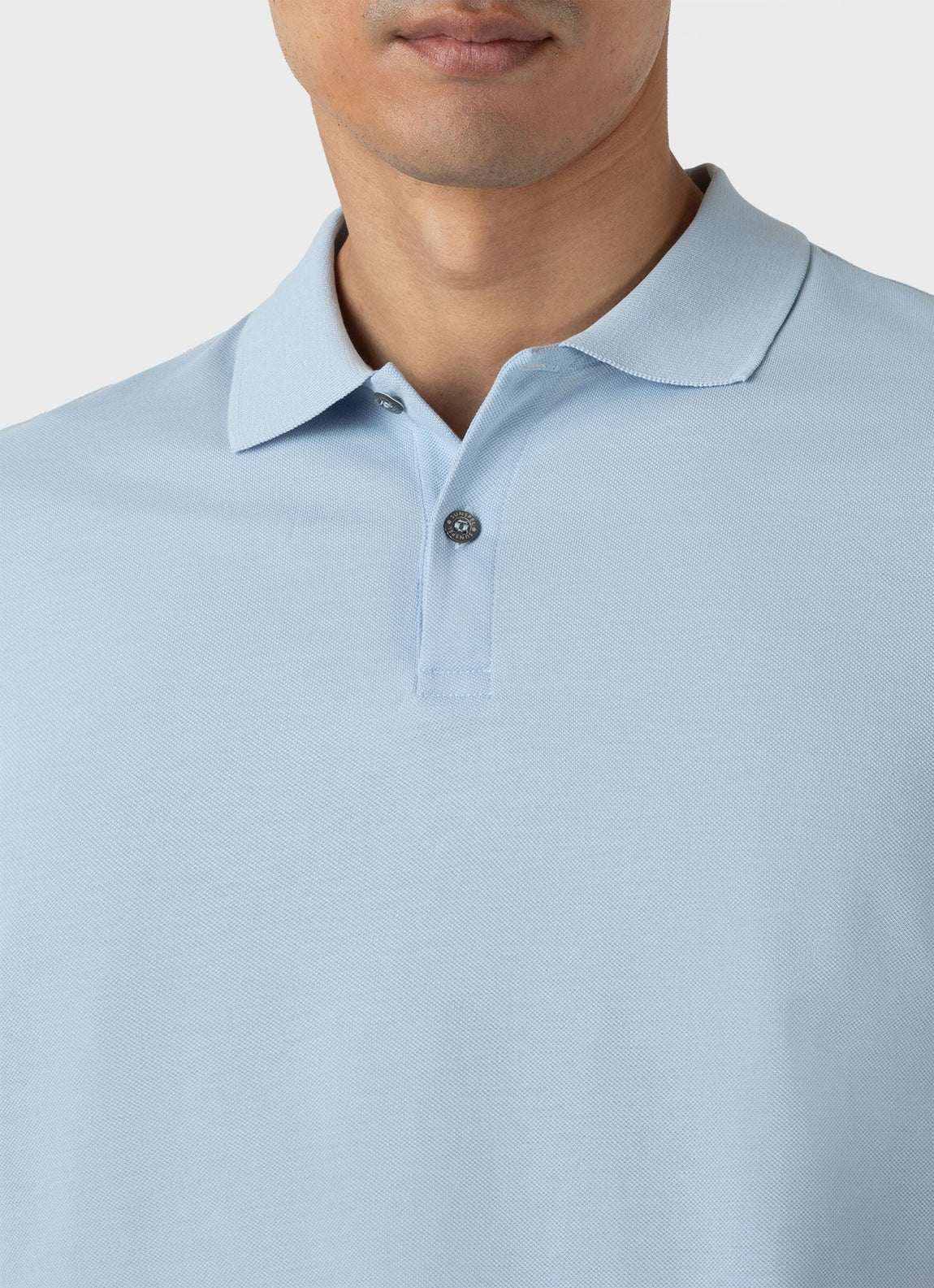 Men's Piqué Polo Shirt in Blue Mist